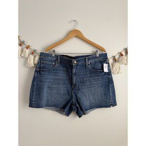 Gap 4” Inch High Rise Medium Wash Indigo Low Stretch Cut Off Shorts NWT 35/20R